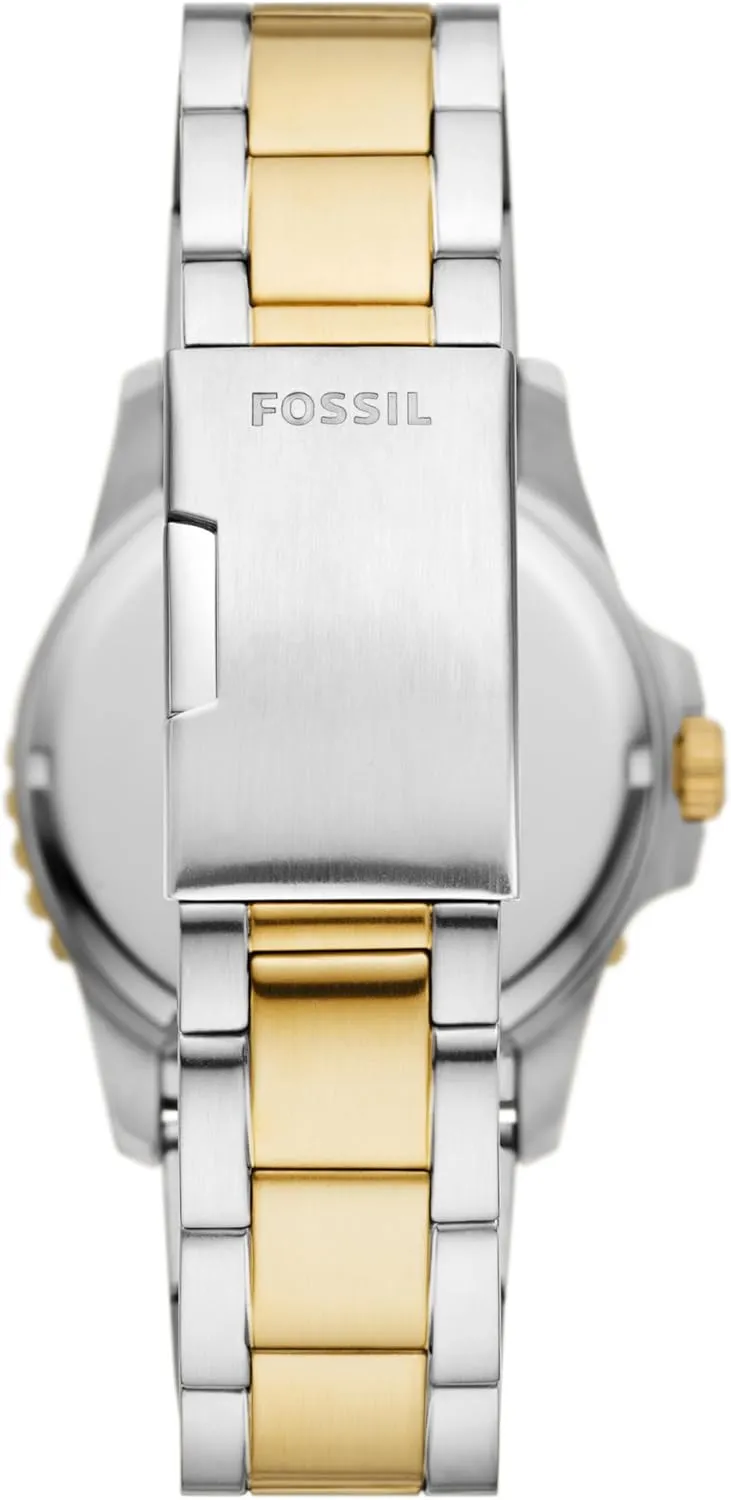 Quartz Stainless Steel Three-Hand Watch Fossil Men's drape serene progress buckle ambient Blue 