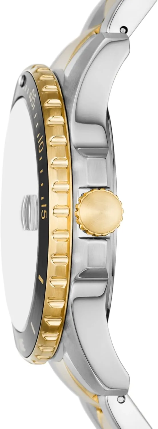 Quartz Stainless Steel Three-Hand Watch Fossil Men's drape serene progress buckle ambient Blue 