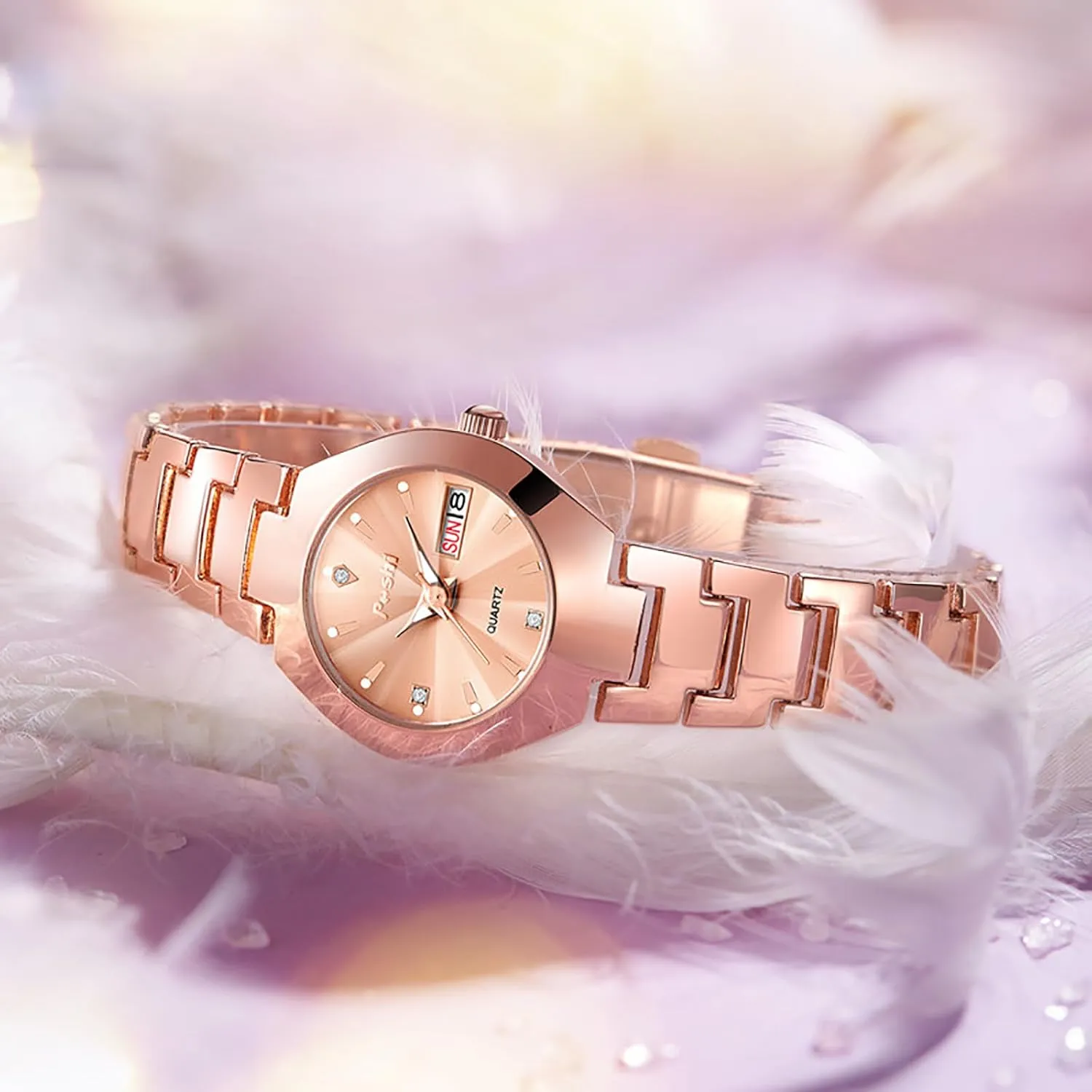Quartz Watch Gift eccentricity luster refine son scholar for Women Ladies Gosasa Luxury Women??s Watch Ladies Dress Watch Stainless Steel Calendar Waterproof 