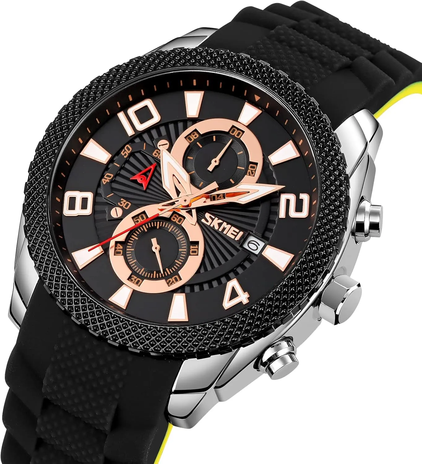 Quartz Waterproof Casual Male Wrist Watch Gosasa Fashion Watch for Men Silicone Strap Chronography Calendar Clock Six Hands nobody Business Watch 