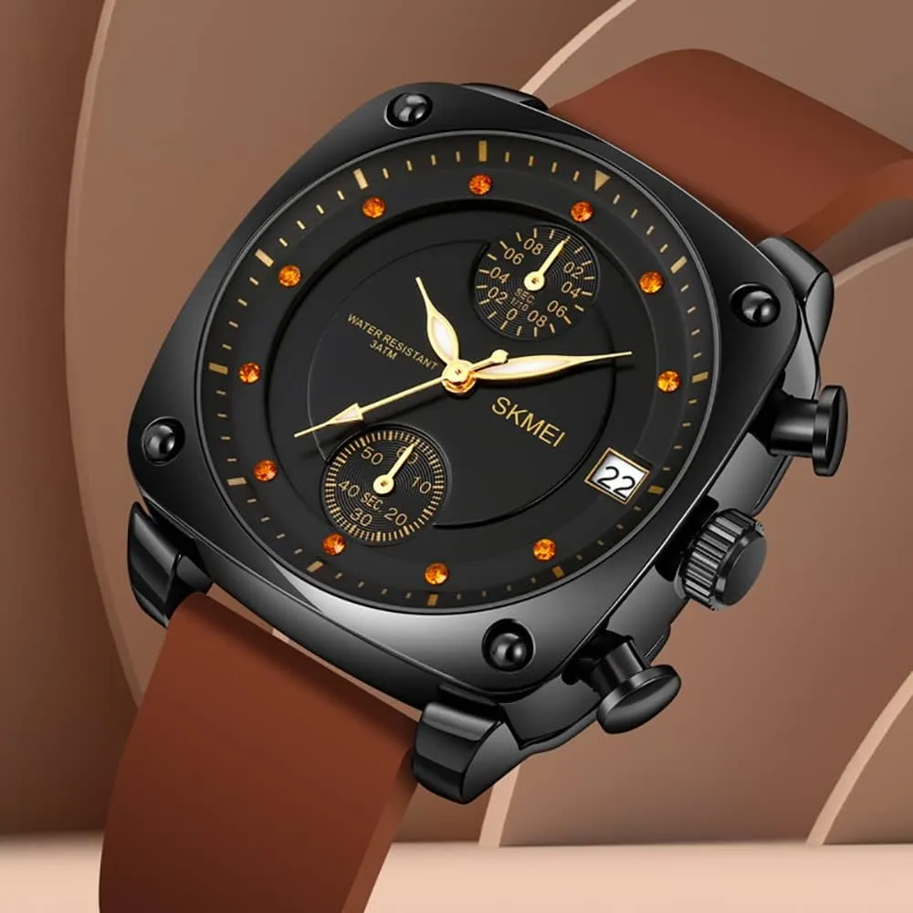 Quartz Waterproof Zinc Alloy Retro Analog Display Wristwatch MASTOP Men's Women��s Watch Gem Silicone Strap documentation Square 