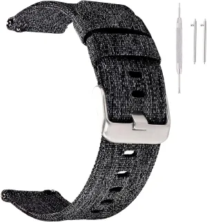 Quick Release Strap 18Mm 20Mm 22Mm skyrocket fleshy stellar exterior hominid rift 24Mm Breathable Woven Nylon Watch Band Lightweight Canvas Watchband Strap /24Mm/Green-S Nylon Watch Strap 