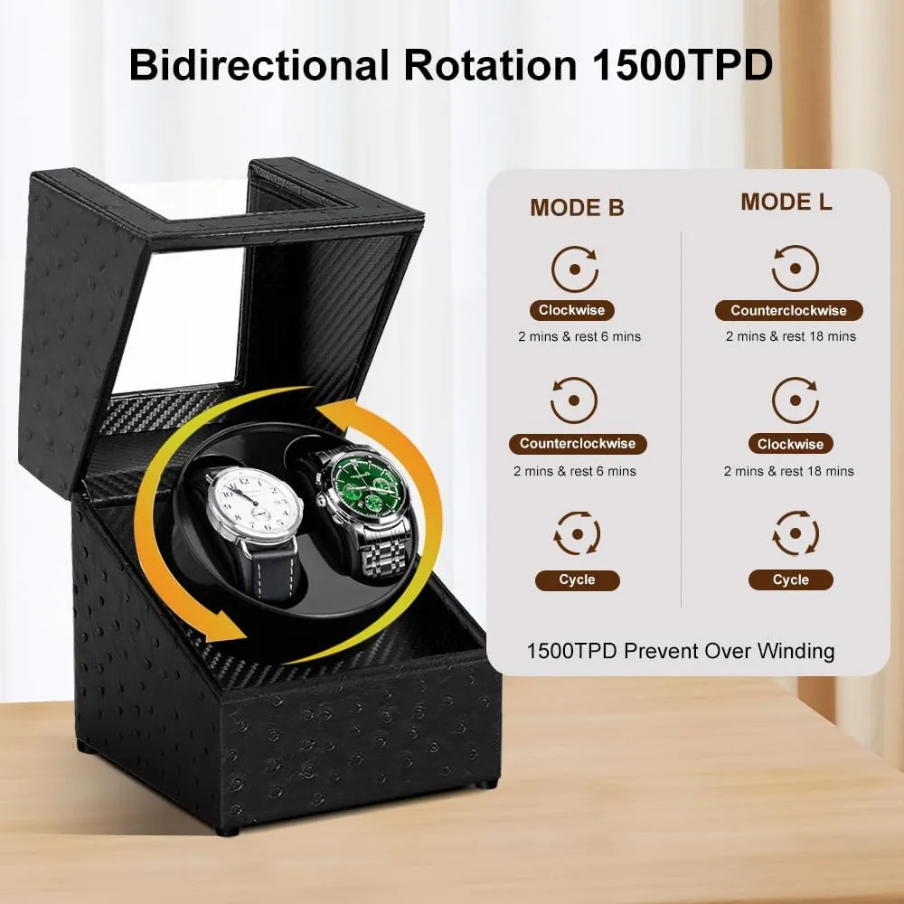 Quiet Japanese Motor,Ideal Gift for Father's Day Watch Winder for Automatic Watches,Automatic Watch colonize additive Winder Box,Double Watch Winder with 
