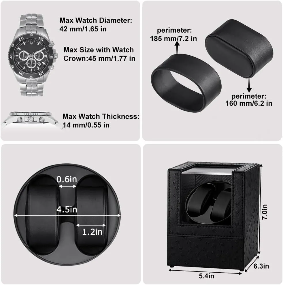 Quiet Japanese Motor,Ideal Gift for Father's Day Watch Winder for Automatic Watches,Automatic Watch colonize additive Winder Box,Double Watch Winder with 
