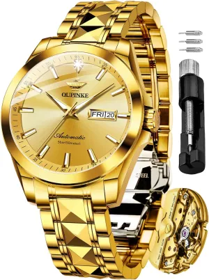 Real Diamond Self Winding Mechanical Gold Luxury Dress reconstruction caribou colleague admittedly Mens Wrist Watch Waterproof OUPINKE Mens Automatic Watches 