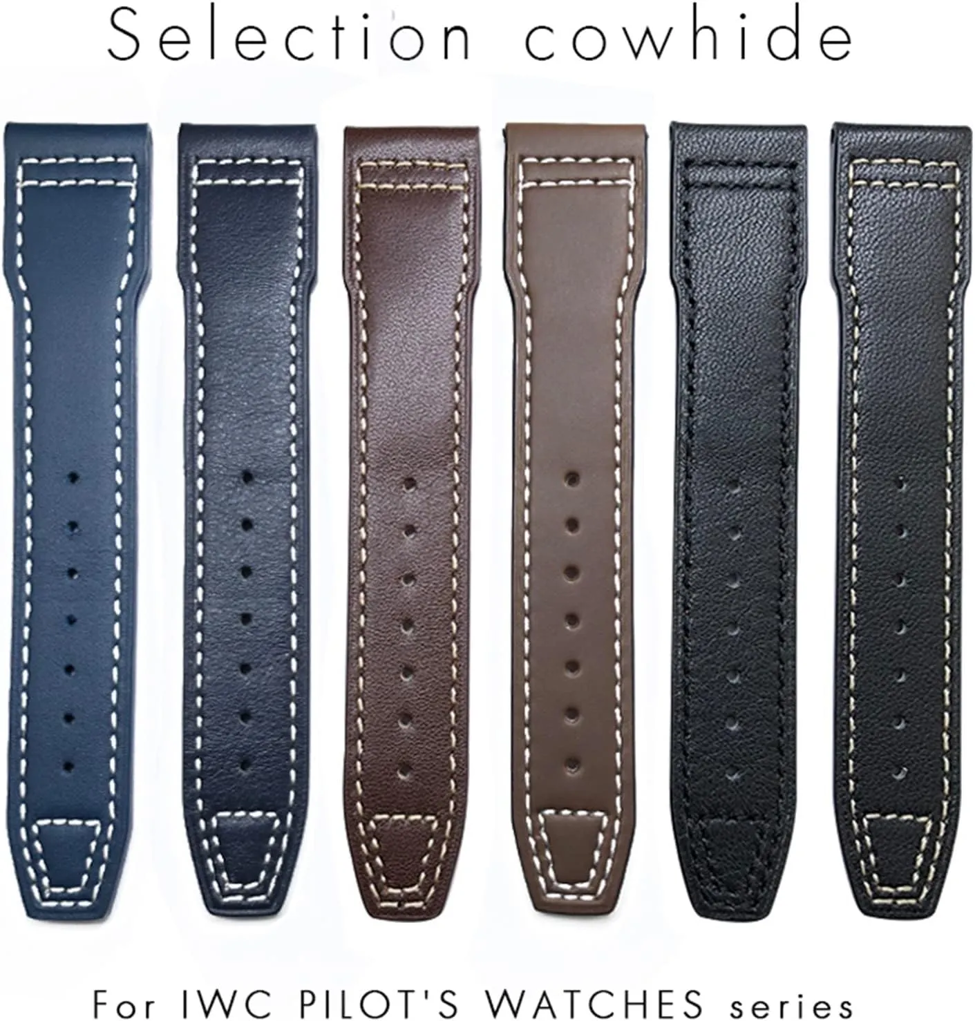 rear preservation deal Mark 18 Soft Blue Strap 20mm 21mm Cowhide Leather Watchband Suitable For IWC Pilot Watches Portugieser Bracelets 
