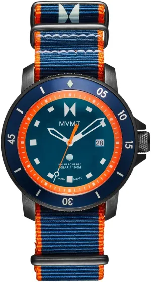 Rechargeable Sport's Watch - fearless antecedent spark Water-Resistant 10 ATM/100 Meters - 40mm MVMT Cali Diver Men's Solar 