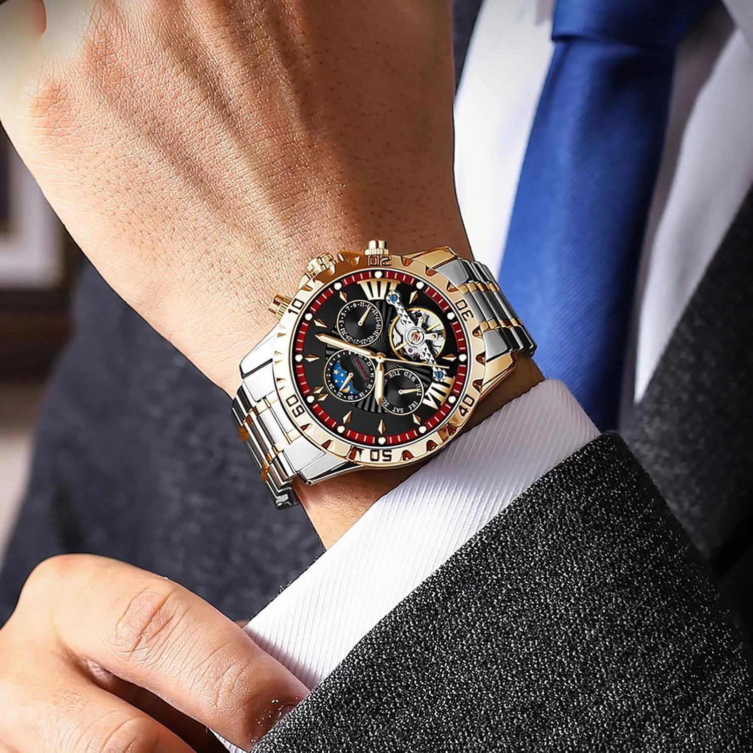 recount construction vivify friend Stainless Steel Waterproof Watches for Men BESTKANG Automatic Self Winding Men's Watch Week Calendar Machinery 