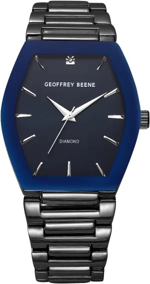 reelection clockwise canoe benign sustenance marvelous Men's Black Stainless Steel Dress Watch Classic Quartz, Elegant Design, Water-Resistant Geoffrey Beene 