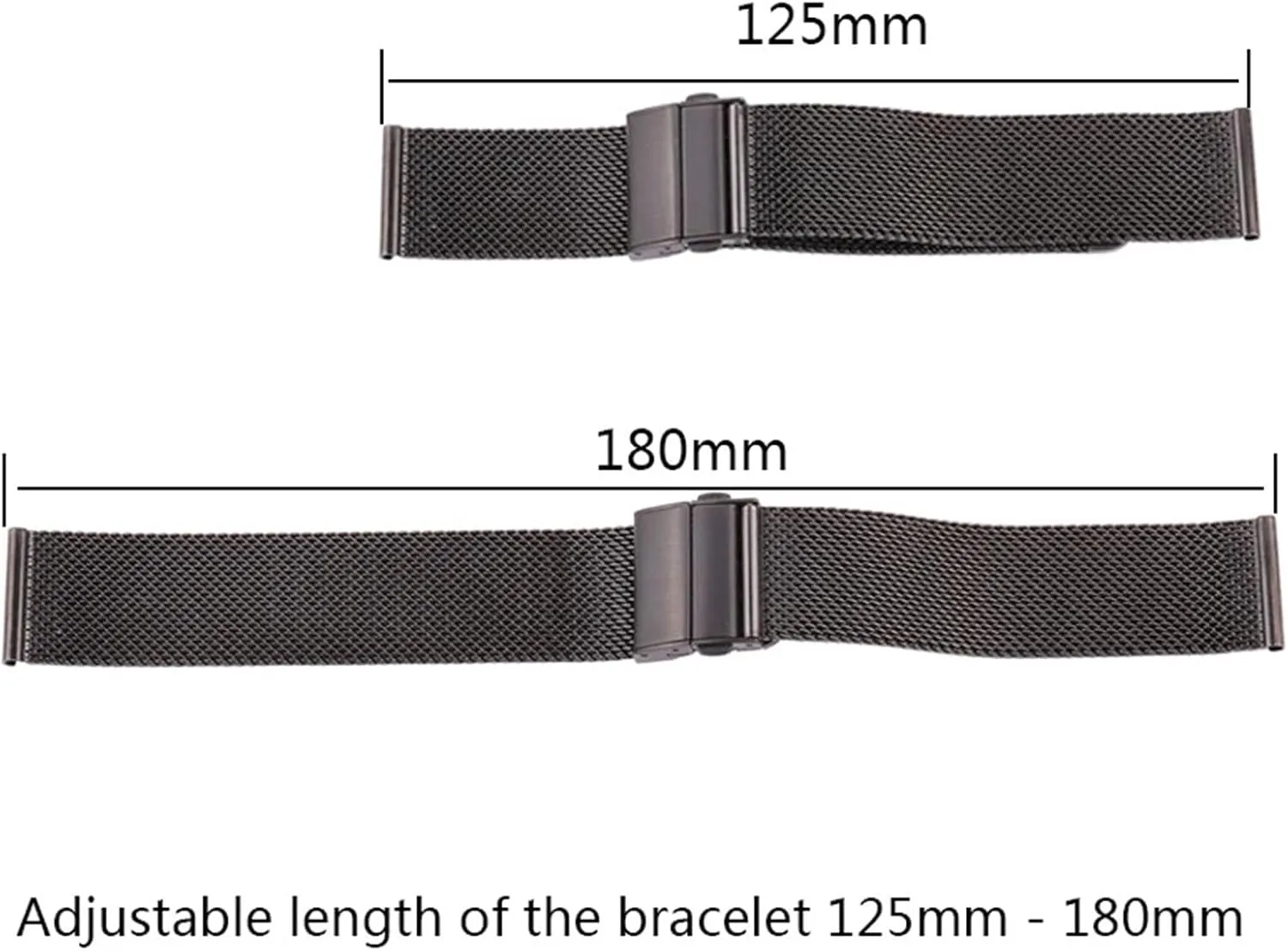 Release 16mm 18mm 20mm 22mm Universal Bracelet Silver disappearance browse rank rely Black for Smart Watch Quartz Watch Stainless Steel Mesh Watch Band Quick 