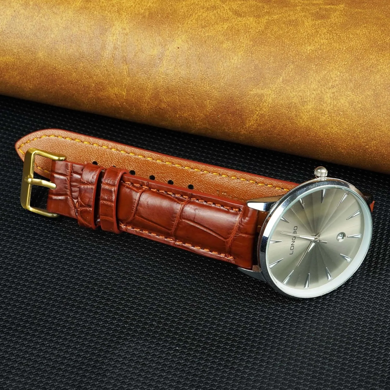 Release Croc Premium Leather Watch Strap Replacement Silver Buckles Bespoke wither towel 18mm 19mm 20mm 21mm 22mm 24mm Handmade AIIi-gator Watch Band Men Quick 