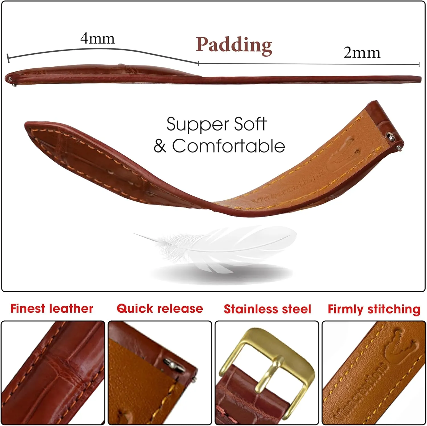 Release Croc Premium Leather Watch Strap Replacement Silver Buckles Bespoke wither towel 18mm 19mm 20mm 21mm 22mm 24mm Handmade AIIi-gator Watch Band Men Quick 