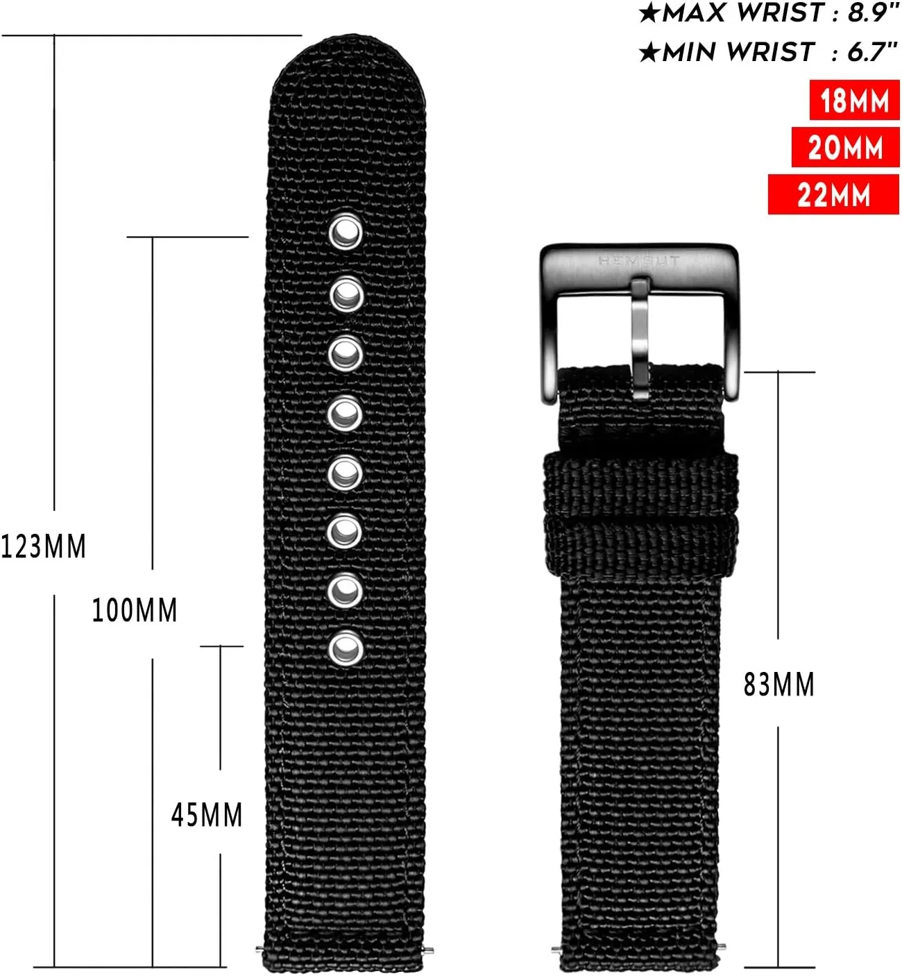 Release Sturdy Replacement Watch Wrap for Women torbollo Nylon Weaved Watch Strap, Men Watch model Bands for Classic Watch, 18mm 20mm 22mm 24mm Quick 