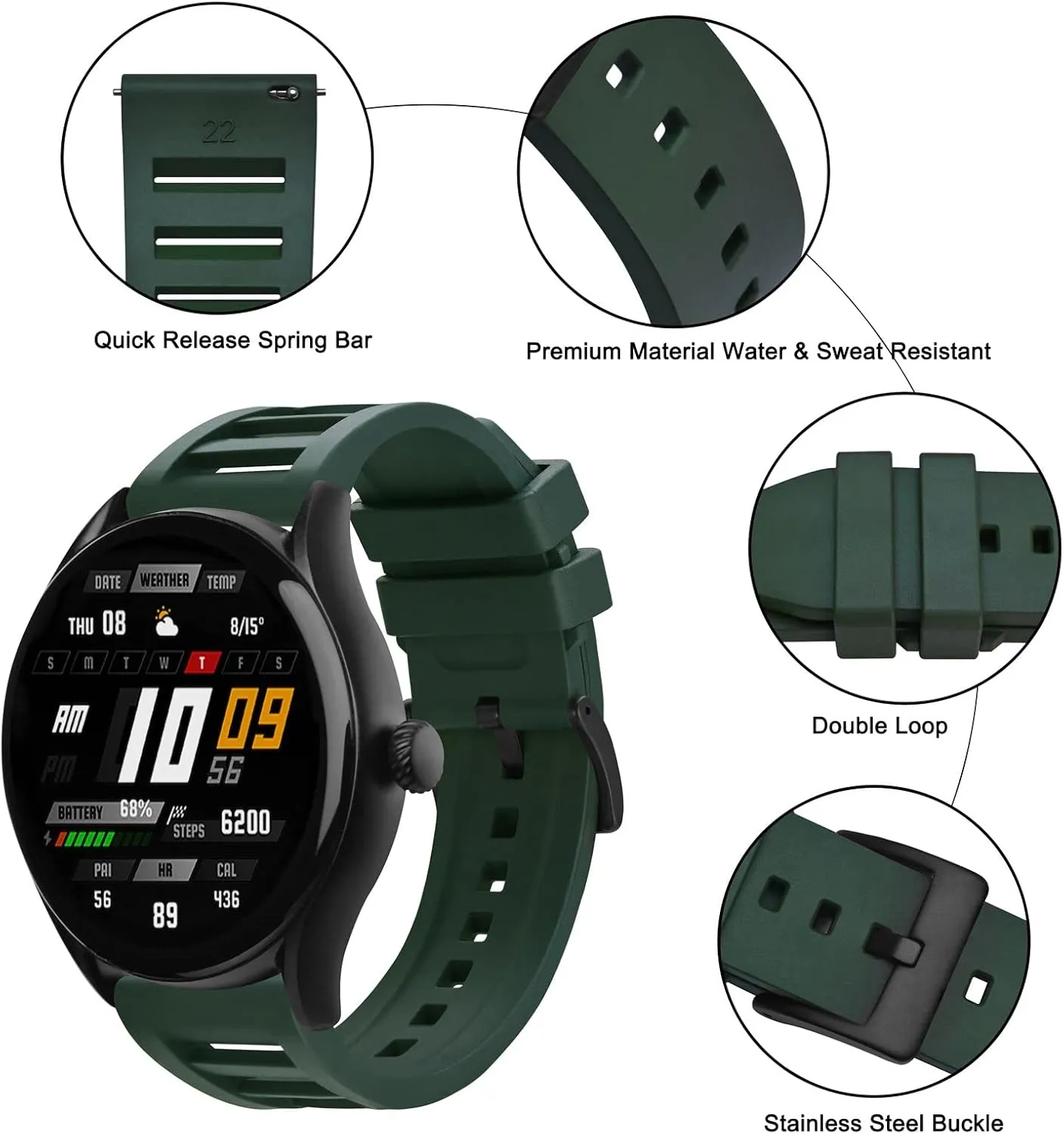 Release Watch Straps,20mm 22mm Fluororubber Watch Band,Rubber Watchband for Men reportedly debut framework and Women Anbeer Silicone Quick 