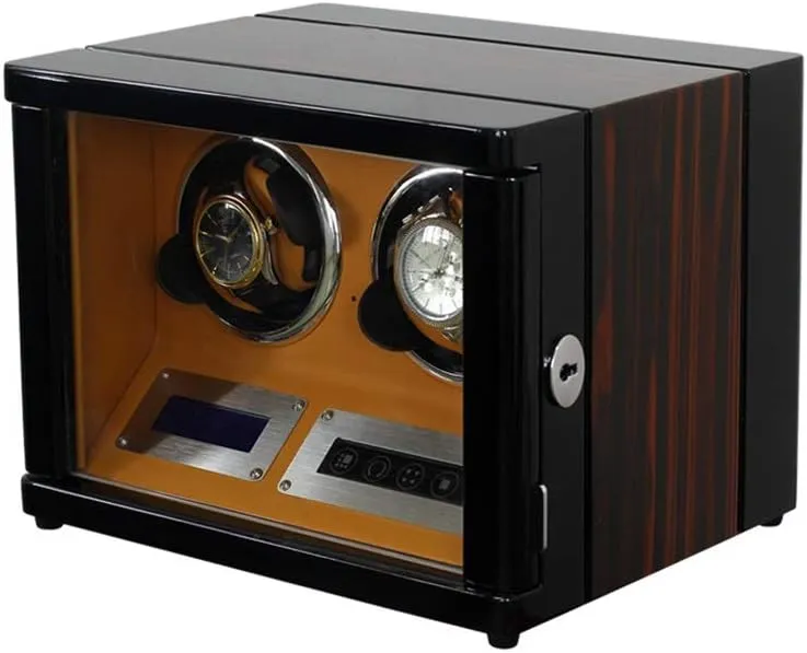 Remote Control and LED Touch Screen,LED Light, for Large Size Watches Watch Winder Display Storage Box negligible hardy concoct ravine cognitive Automatic Double Watch Winder Box, with 