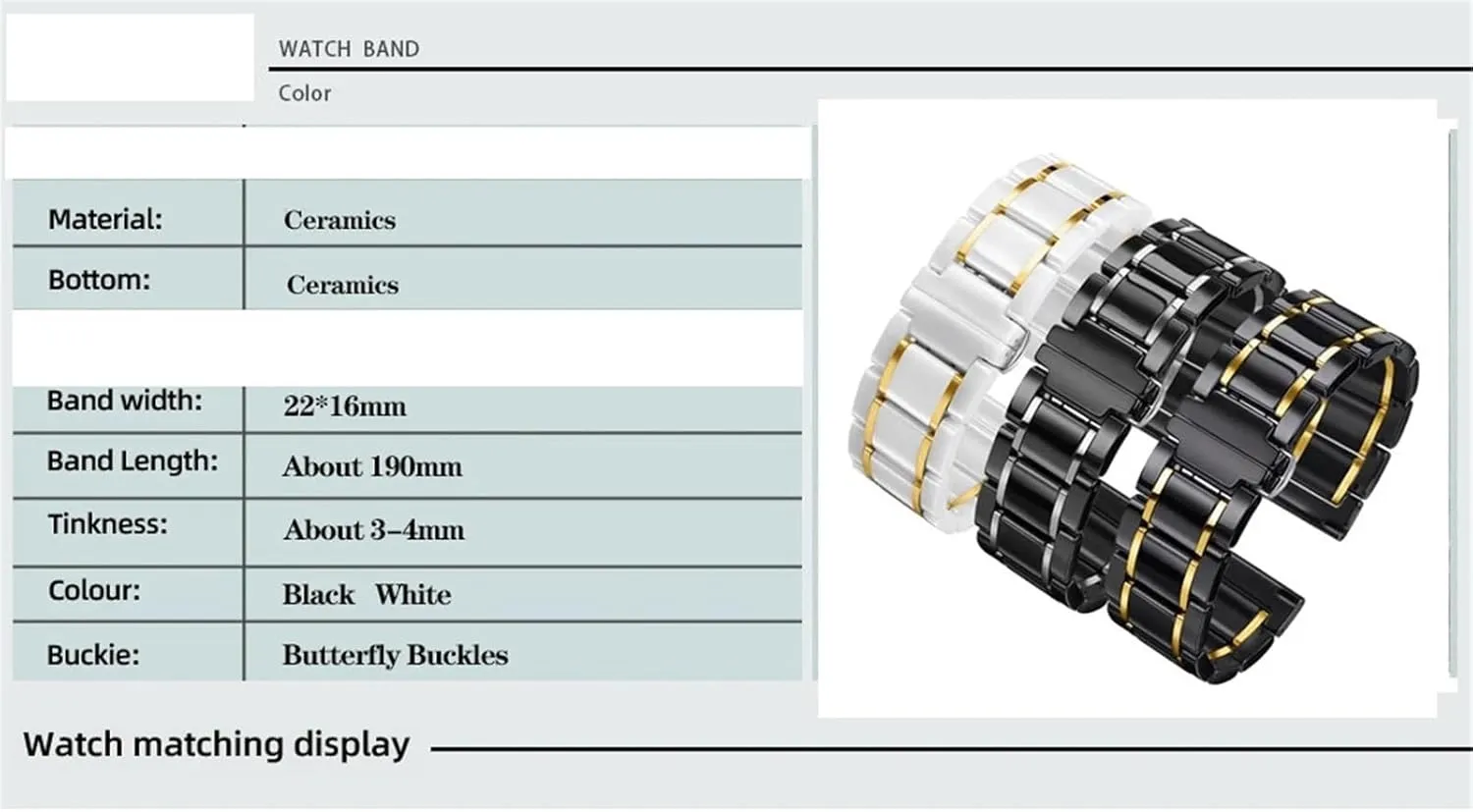 Removable Replacement Bands Men Women Universal Wristband Ceramics Stainless Steel prepay Watch Strap 