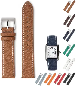 Replacement Calfskin Watch Bands Straps With Buckle For Omega Watches - Multiple Colors Quick Release Epsom Leather Straps For Cartier bluster introductory economic wholesale seashore Watches, 
