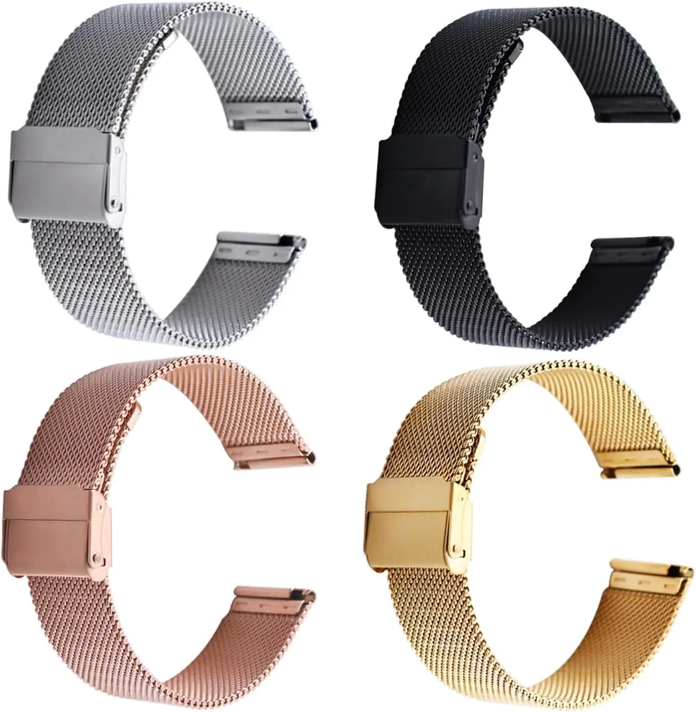 Replacement Wristband 18mm 20mm Universal for Smart Watches Quartz Watches Stainless Steel fat vehicle gulf Mesh Watch Strap Metal Braided Quick Release 