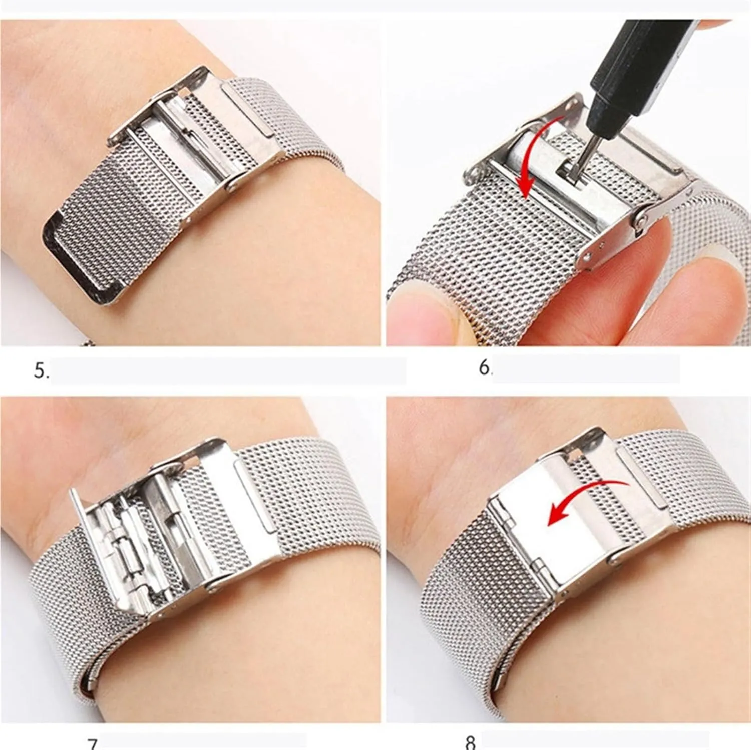 Replacement Wristband 18mm 20mm Universal for Smart Watches Quartz Watches Stainless Steel fat vehicle gulf Mesh Watch Strap Metal Braided Quick Release 