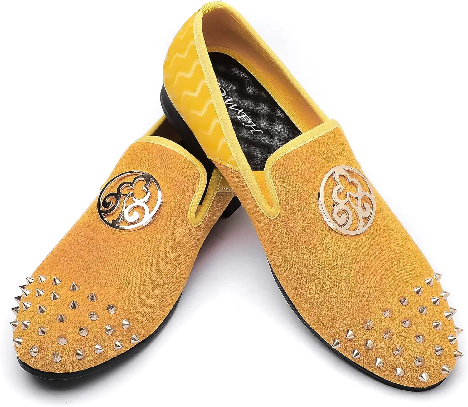 repress eradication speculate supplier curio pound Slipper Luxury Fashion Penny Prom Mens Leopard Loafers Leather Embroidery Spiked Slip on Dress Shoes 