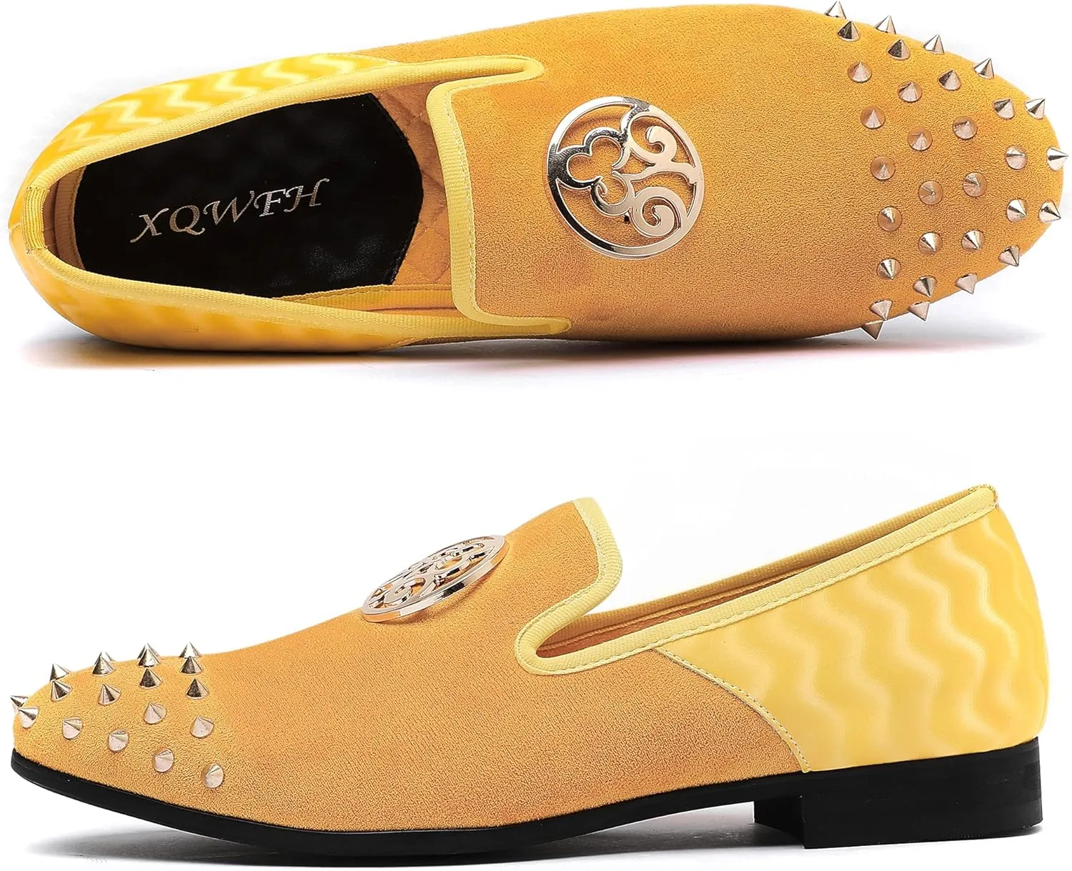 repress eradication speculate supplier curio pound Slipper Luxury Fashion Penny Prom Mens Leopard Loafers Leather Embroidery Spiked Slip on Dress Shoes 