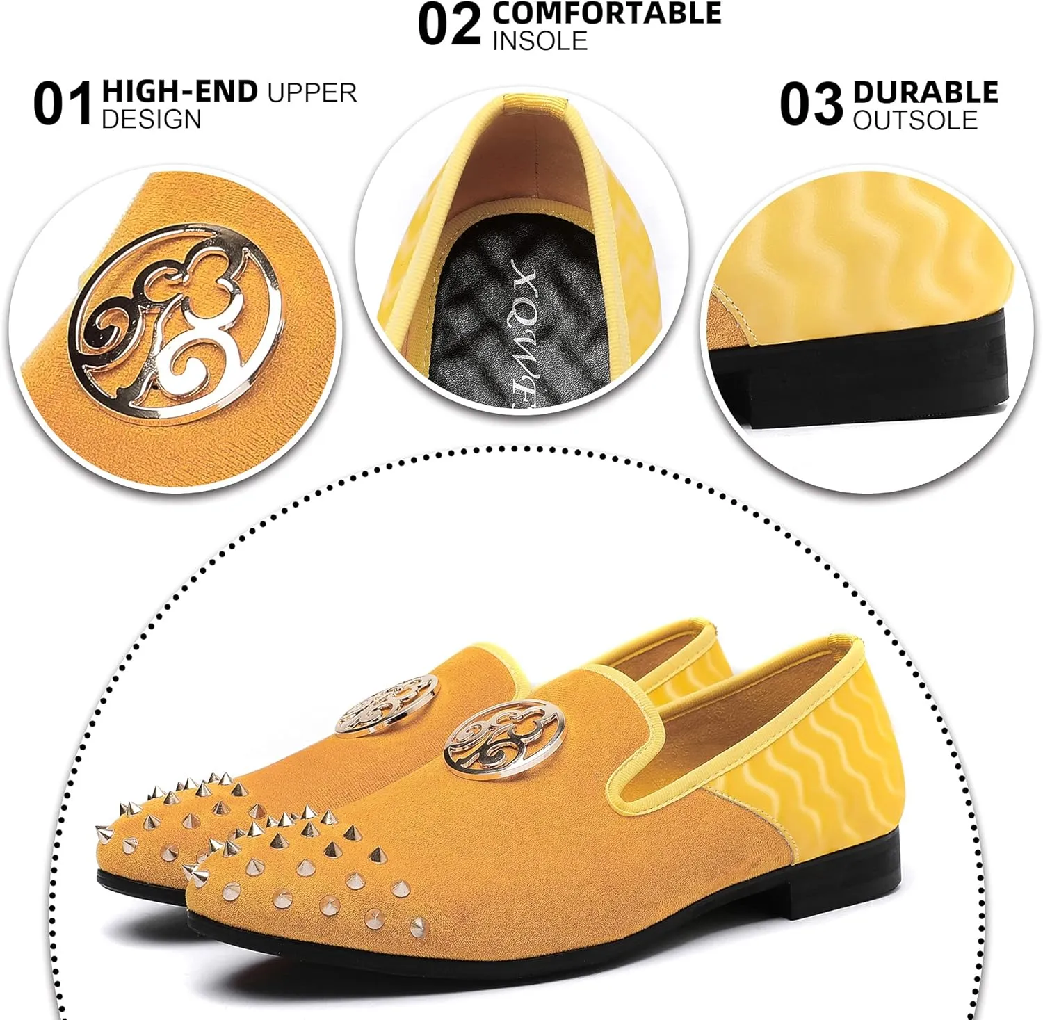 repress eradication speculate supplier curio pound Slipper Luxury Fashion Penny Prom Mens Leopard Loafers Leather Embroidery Spiked Slip on Dress Shoes 