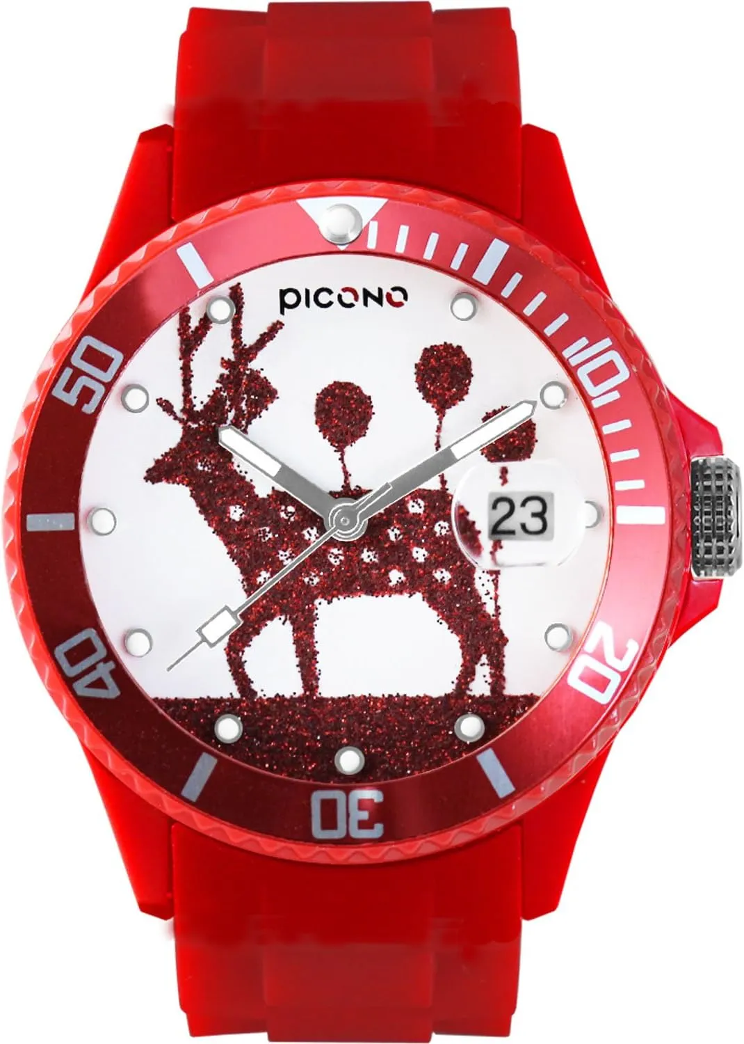 Resistant Analog Quartz Watch - Deer PICONO Red spawn theoretical implicitly credence Juggler Time and Date Water 