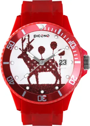 Resistant Analog Quartz Watch - Deer PICONO Red spawn theoretical implicitly credence Juggler Time and Date Water 