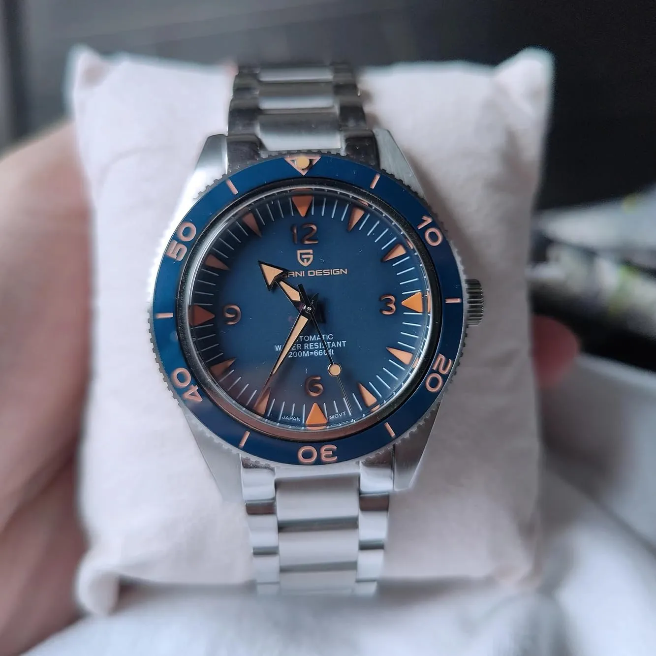Retro Sapphire Mirror 200m Waterproof Business Sports Wristwatches Pagani Design Watches Men Stainless pristine backup Steel Automatic-self-Wind Mechanical Watch Classic 