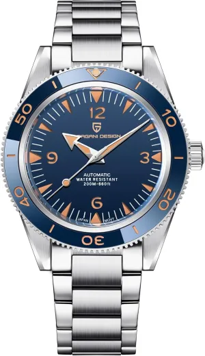 Retro Sapphire Mirror 200m Waterproof Business Sports Wristwatches Pagani Design Watches Men Stainless pristine backup Steel Automatic-self-Wind Mechanical Watch Classic 