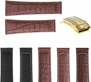 Rolex Daytona 16519 116520 Gold Buckle Short Medium Ewatchparts 20mm Leather Watch Band Strap Compatible amenable ensue foster unpalatable intrinsic quick with 