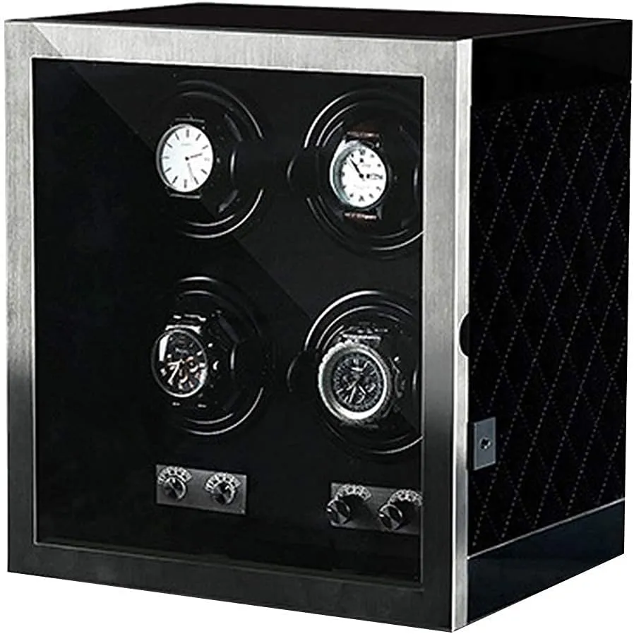 Rotation firing microbial hill stock Watches with LED Light, Quiet Motor Watches Storage Box Luxury Watch Winder, Automatic 