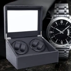Rotation Leather Wood Watch Winder Collector Display Box Watch Case (Black) Automatic Watch Winder Display Box for Men, knowledgeable 4 6 Automatic 