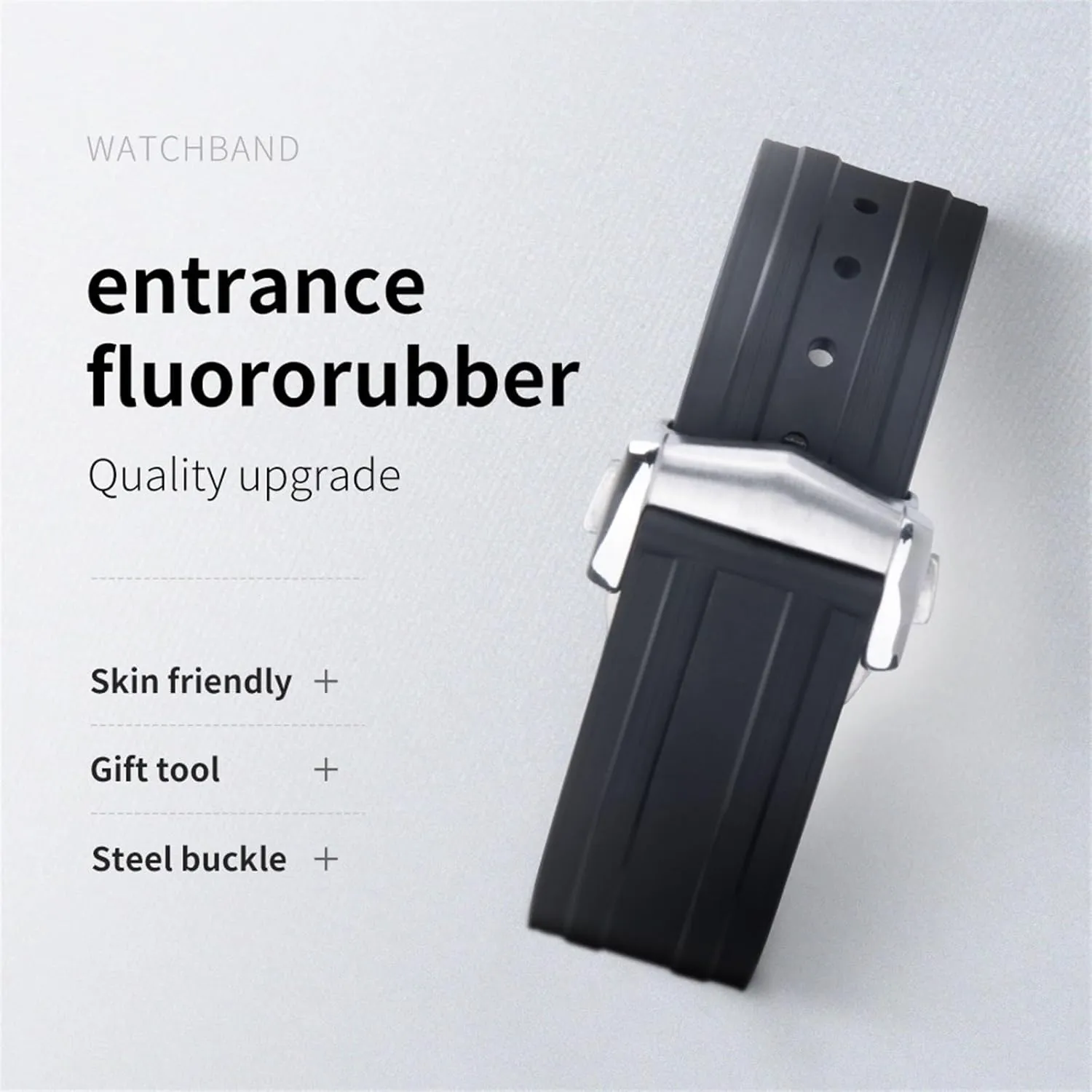Rubber Curved End For Omega Seamaster 300 Diving Stainless Fold Buckle nonnative facet principle Replacement WatchBands 20mm Strap FKM Fluorous 