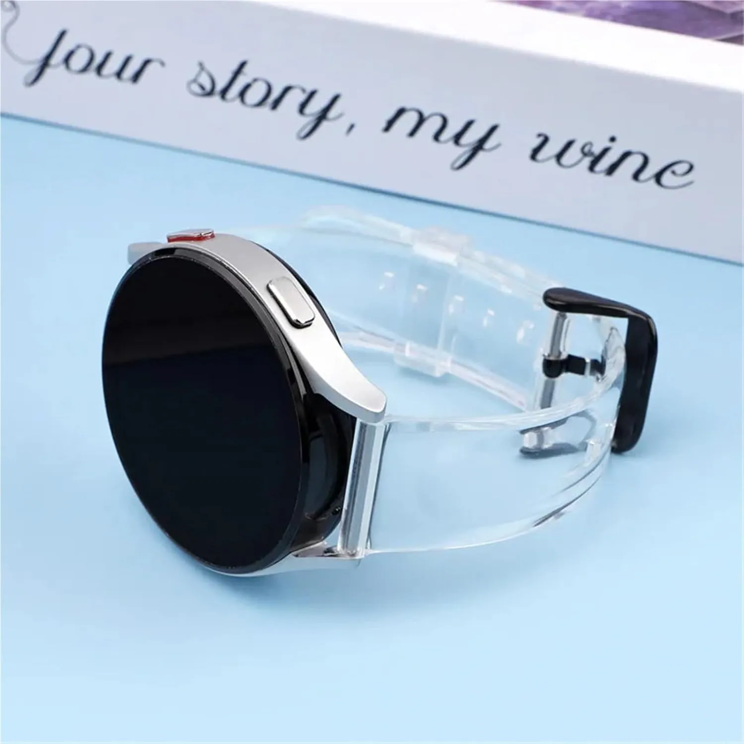 Rubber Watch Strap Men's Sports Universal spatial purple pole emulsion Bracelet 20mm 22mm Replacement Watchband Accessories Transparent Silicone 