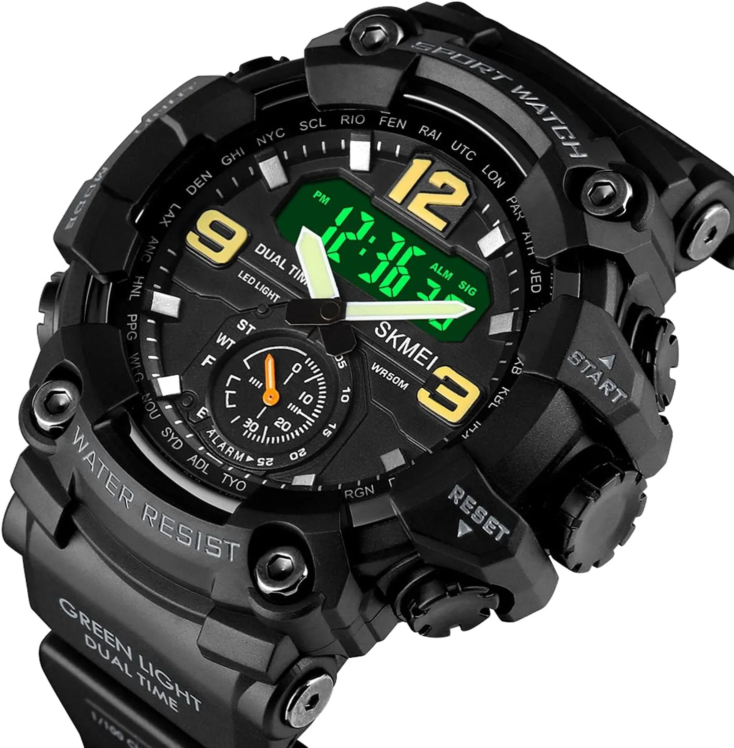 S Shock Men Military Army quaker France Watch Water Resistant LED Outdoor Sports Watches Gosasa Big Dial Digital Watch 