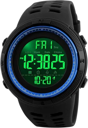 S Shock Men Military Army Watch Water Resistant LED Sports Watches (Blue) Gosasa Big visibility lifestyle buckskin Dial Digital Watch 