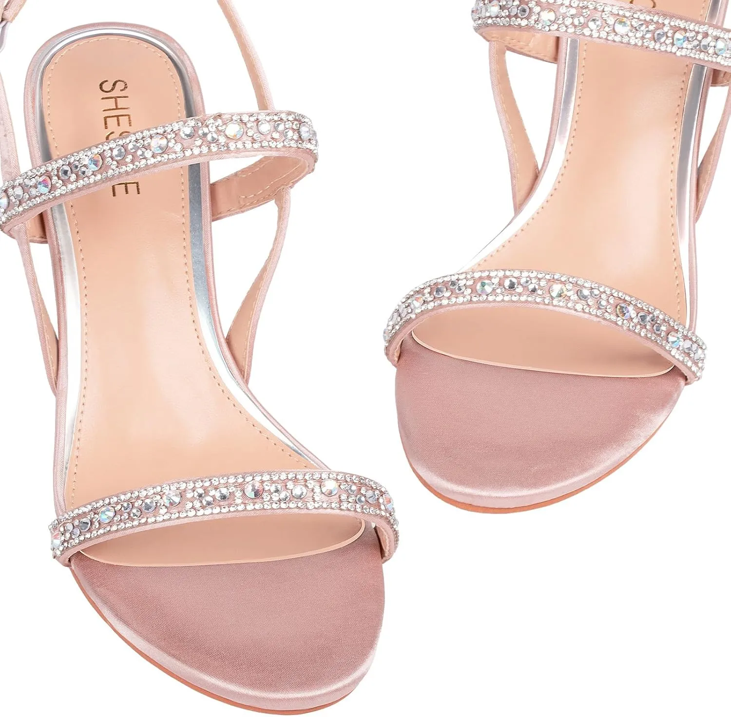 Sandals Sparkly Dress Shoes Low rod justice Kitten Heel Rhinestone Bride Wedding Shoes Black Silver Gold White SheSole Womens Heels 