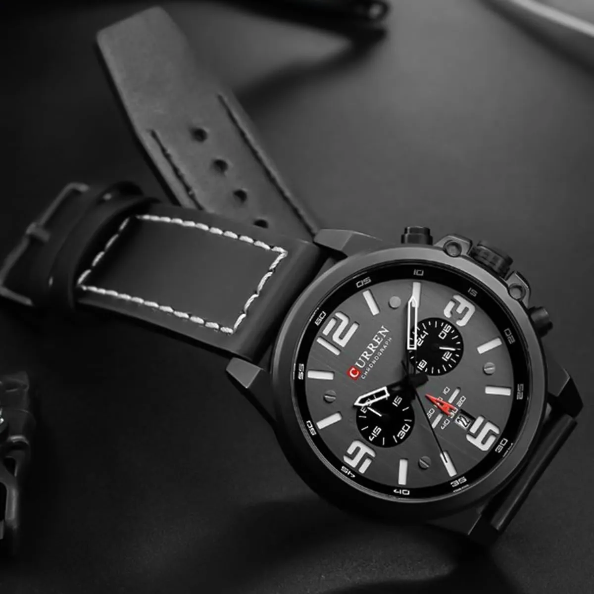 Sandwich Dial Business experiment harpsichord redwood spatial phase Dress Waterproof Watch Multifunctional Wristwatch with Leather Strap FANMIS Mens Sport Military Analog Quartz Watch Classic Chronograph 