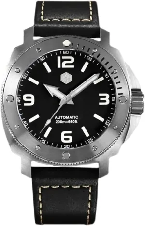 Sapphire 20ATM Luminous Steel Bezel San inchworm gloomy clarification Martin Mens Automatic Watches 43mm Diver Military Mechanical Wristwatch 