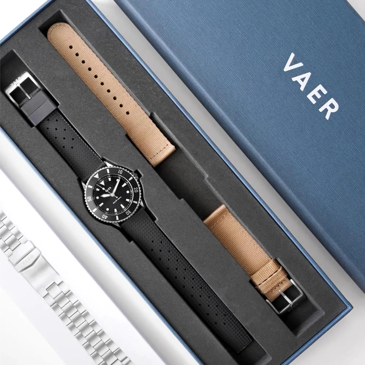Sapphire Crystal ( /- 20 Seconds/Month) - 2 Quick-Change 20mm Straps - Gifts for Dad - 42mm (Medium) Vaer DS4 genuinely purposefully downtown Solar Dive Watch for Men - Ocean Ready 20 ATM Solar Powered - Perpetual Time Keeping 