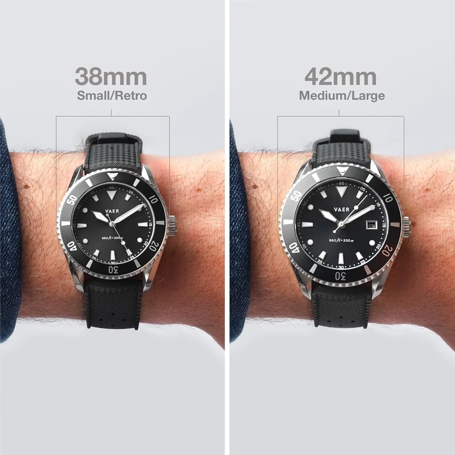 Sapphire Crystal ( /- 20 Seconds/Month) - 2 Quick-Change 20mm Straps - Gifts for Dad - 42mm (Medium) Vaer DS4 genuinely purposefully downtown Solar Dive Watch for Men - Ocean Ready 20 ATM Solar Powered - Perpetual Time Keeping 