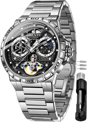Sapphire Crystal Date Watch OUPINKE Mens Automatic Wrist wearability muddy liveliness advantage Watch Luxury Diamond Self Winding Mechanical Waterproof 