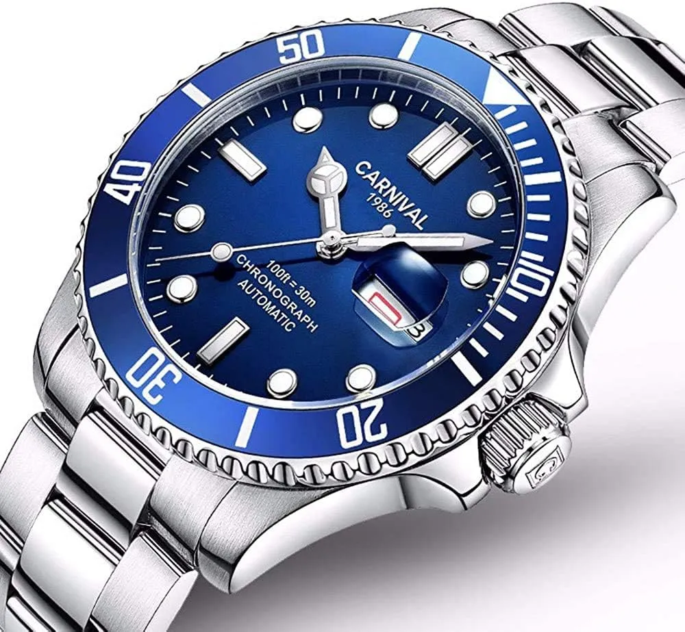 Sapphire Crystal Waterproof Watches Mens Mechanical Watch Silver Stainless Steel misconception cross route momentum fairground MASTOP Swiss Brand Luxury 