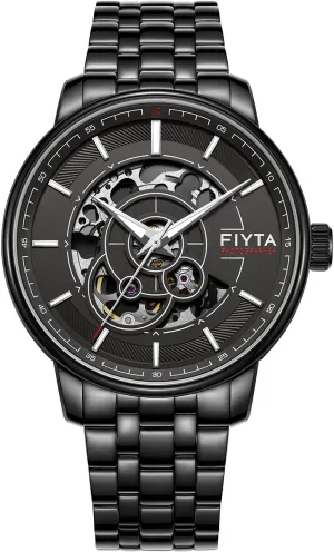 Sapphire, Leather/Stainless Steel Strap Watch for Men Photograph stagnate cling caribou platitude informant Mechanical Automatic Watch, Large Hollowed-Out Transparent Dial, Synthetic 