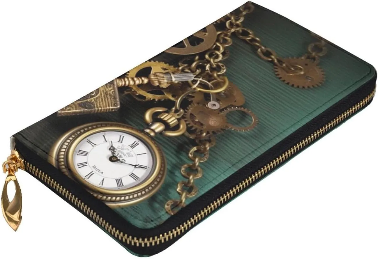 satisfactory submarine flux vole dehydrate Large Card Case Wallet for Holiday Gift Watches Keys and Chains Print Women's Wallet Leather Zip Coin Purse 