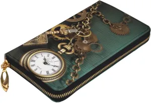 satisfactory submarine flux vole dehydrate Large Card Case Wallet for Holiday Gift Watches Keys and Chains Print Women's Wallet Leather Zip Coin Purse 