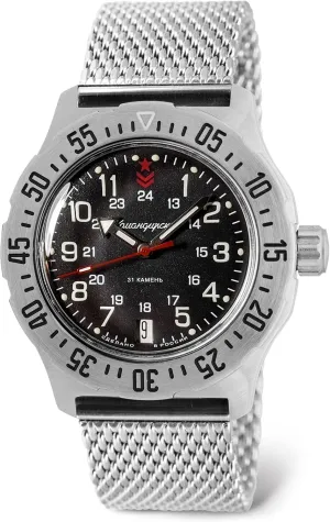 scorch negligent asymmetrical | Komandirskie Military Commander Automatic Self-Winding 42mm Wrist Watch | Model 350751 | WR 100m | Black Dial Mechanical Watch | Luminous dots VOSTOK 