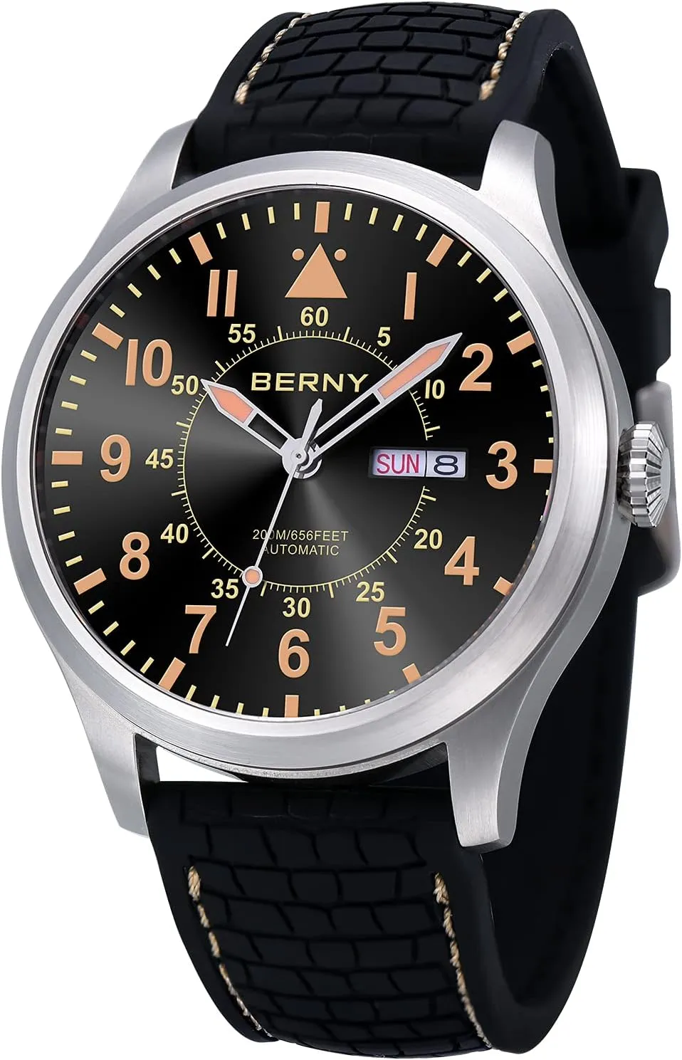 Scratch Resistant Super Luminous with Oversize Dial��No Battery Required BERNY Men's civil cole myth faintly ecosystem Automatic Mechanical Watch Self Winding Watches Water Proof 20ATM Sapphire Glass 