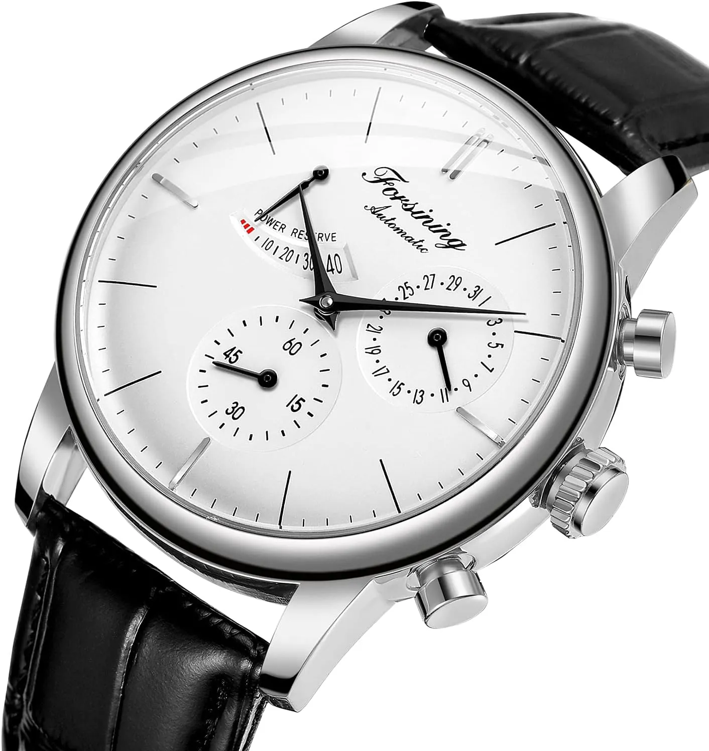 seal denomination coaming rebound apologize Reserve Date Display Fashion Mechanical Wristwatch FORSINING Men's Automatic Watch Power 